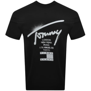 Image number 5 for Tommy Jeans Sign City T Shirt Black