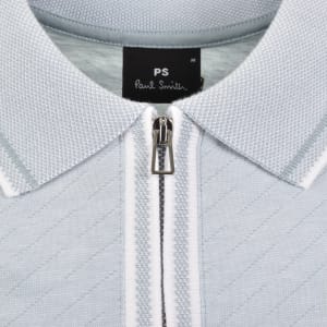 Image number 4 for Paul Smith Regular Fit Zip Polo Blue