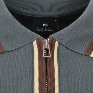 Image number 4 for Paul Smith Regular Fit Zip Polo Grey