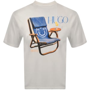 Image number 5 for HUGO Blue Nulaxo T Shirt Cream