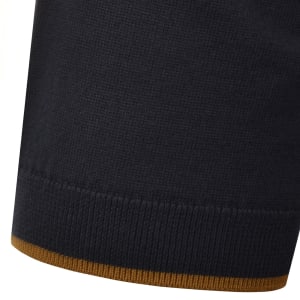 Image number 5 for Fred Perry Waffle Knit Polo T Shirt Navy