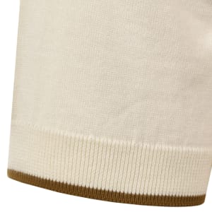 Image number 5 for Fred Perry Waffle Knit Polo T Shirt Ecru