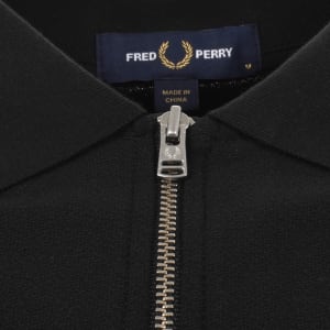 Image number 4 for Fred Perry Zip Neck Crepe Polo Black