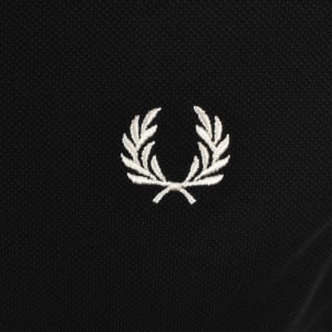 Image number 4 for Fred Perry Tramline Quarter Zip Polo T Shirt Black