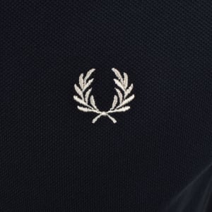 Image number 4 for Fred Perry Pique Cable Taped T Shirt Navy
