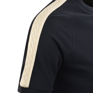 Image number 5 for Fred Perry Pique Cable Taped T Shirt Navy