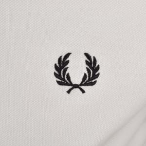 Image number 4 for Fred Perry Tramline Quarter Zip Polo T Shirt White
