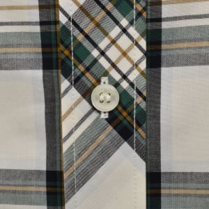 Image number 4 for Fred Perry Tartan Short Sleeve Shirt Ecru