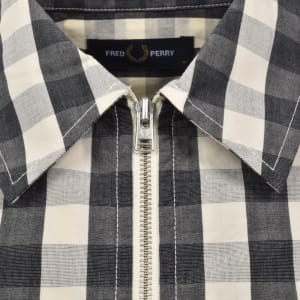 Image number 4 for Fred Perry Poplin Check Overshirt Cream