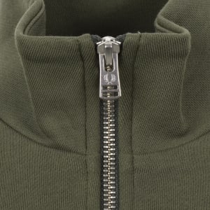 Image number 4 for Fred Perry Half Zip Sweatshirt Green