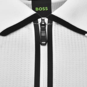 Image number 4 for BOSS Terrace Quarter Zip Polo T Shirt White