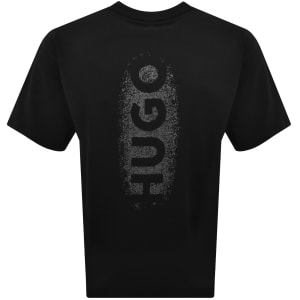 Image number 5 for HUGO Loose Fit Spray Logo T Shirt Black