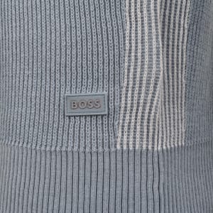 Image number 4 for BOSS Aravolo Knit Polo Shirt Light Blue