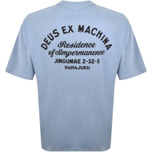 Image number 5 for Deus Ex Machina Harajuku Sign T Shirt Blue