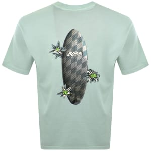 Image number 5 for BOSS Surf Washed T Shirt Aqua Green