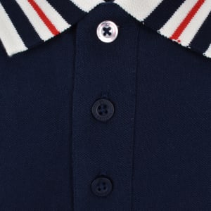 Image number 4 for Fila Achille Heritage Tape Polo T Shirt Navy