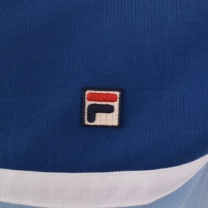 Image number 4 for Fila Mattia Contrast Panel Polo T Shirt Blue