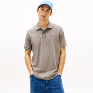 Image number 5 for Tommy Jeans Tipped Polo T Shirt Brown