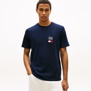 Image number 4 for Tommy Hilfiger Brand Love Stack T Shirt Navy