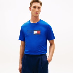 Image number 4 for Tommy Hilfiger Brand Love Text Box T Shirt Blue