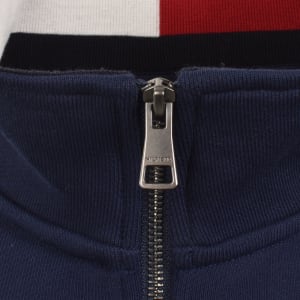 Image number 4 for Tommy Hilfiger Flag Quarter Zip Sweatshirt Navy