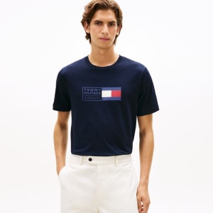 Image number 4 for Tommy Hilfiger Text Box T Shirt Navy