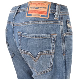 Image number 4 for Diesel Larkee Light Wash Regular Fit Jeans Blue