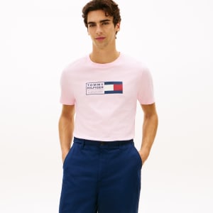 Image number 4 for Tommy Hilfiger Text Box T Shirt Pink