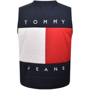 Image number 4 for Tommy Jeans Flag Quilted Gilet Navy