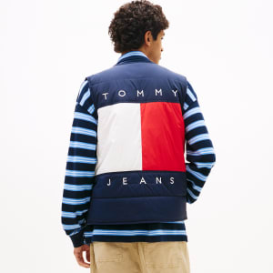 Image number 5 for Tommy Jeans Flag Quilted Gilet Navy