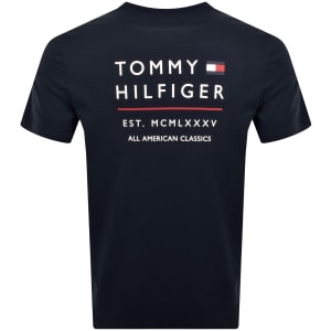 Image number 4 for Tommy Hilfiger Stack T Shirt Navy