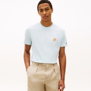 Image number 5 for Tommy Hilfiger Script Monogram T Shirt Blue