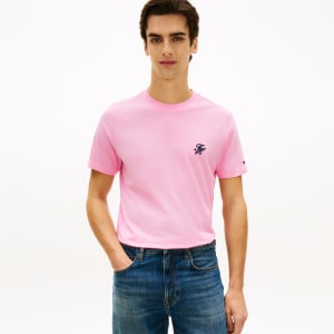 Image number 5 for Tommy Hilfiger Script Monogram T Shirt Pink