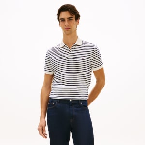 Image number 5 for Tommy Hilfiger Stripe Polo T Shirt Cream