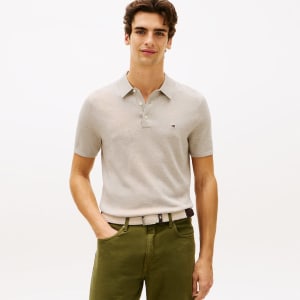 Image number 5 for Tommy Hilfiger Knit Polo T Shirt Beige