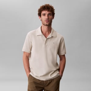 Image number 5 for Calvin Klein Jeans Easy Micro Waffle Polo Beige
