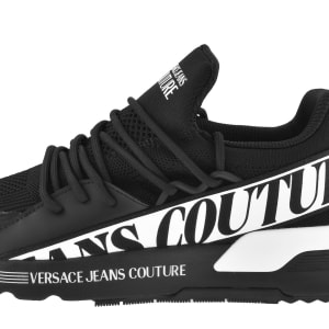 Image number 4 for Versace Jeans Couture Tape Logo Trainers Black