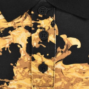 Image number 4 for Versace Jeans Couture Print Polo T Shirt Black