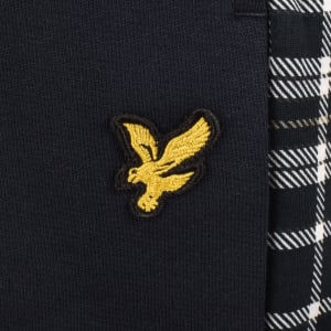Image number 4 for Lyle And Scott Check Panelled Sweat Shorts Navy