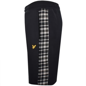 Image number 5 for Lyle And Scott Check Panelled Sweat Shorts Navy