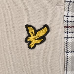 Image number 4 for Lyle And Scott Check Panelled Sweat Shorts Beige