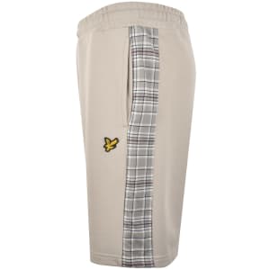 Image number 5 for Lyle And Scott Check Panelled Sweat Shorts Beige