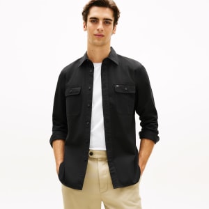 Image number 5 for Tommy Hilfiger Twill Overshirt Black