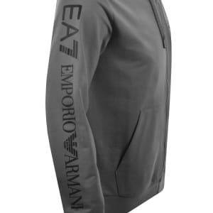 Image number 5 for EA7 Emporio Armani Logo Zip Hoodie Grey