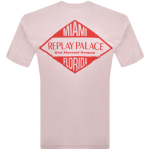 Image number 5 for Replay Graphic T Shirt Pink