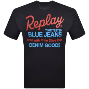 Image number 5 for Replay Graphic T Shirt Dark Navy