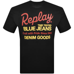 Image number 5 for Replay Graphic T Shirt Black