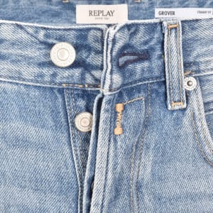 Image number 5 for Replay Grover Straight Fit Light Wash Jeans