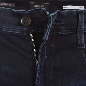Image number 5 for Replay Anbass Slim Fit Jeans Dark Wash Blue