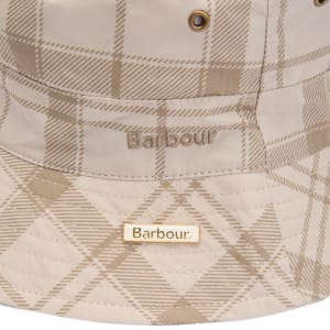 Image number 4 for Barbour Transport Bucket Hat Mist Tartan Beige